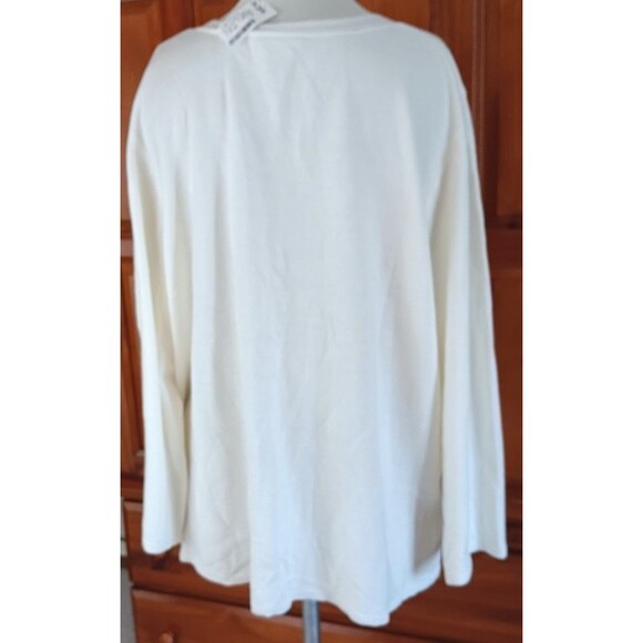 Fashion Bug Sweater Pullover 26/28W Split Front Tie Off White New w/Tags - Picture 4 of 6